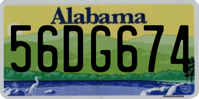 AL license plate 56DG674