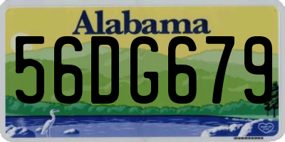 AL license plate 56DG679