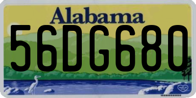 AL license plate 56DG680