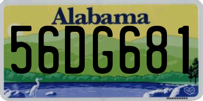 AL license plate 56DG681