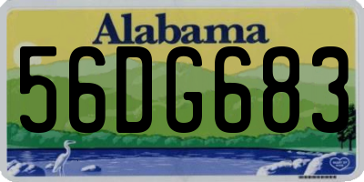AL license plate 56DG683