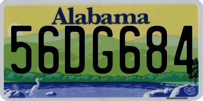 AL license plate 56DG684