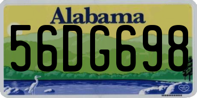 AL license plate 56DG698