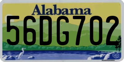 AL license plate 56DG702