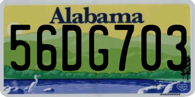 AL license plate 56DG703