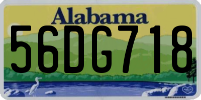 AL license plate 56DG718