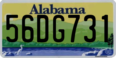 AL license plate 56DG731
