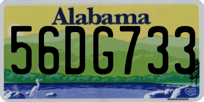AL license plate 56DG733