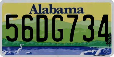 AL license plate 56DG734