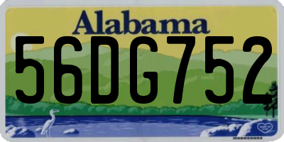 AL license plate 56DG752