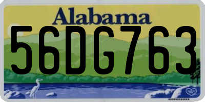 AL license plate 56DG763