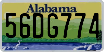 AL license plate 56DG774