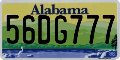 AL license plate 56DG777