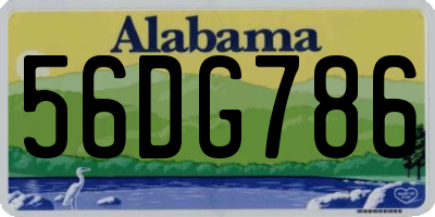 AL license plate 56DG786