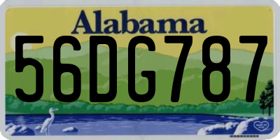 AL license plate 56DG787