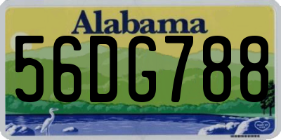 AL license plate 56DG788
