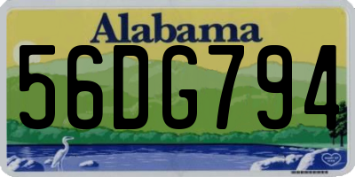 AL license plate 56DG794