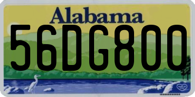 AL license plate 56DG800