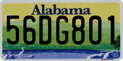AL license plate 56DG801