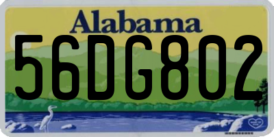 AL license plate 56DG802