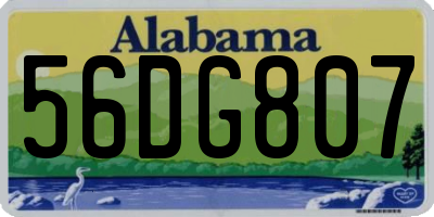 AL license plate 56DG807