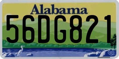 AL license plate 56DG821