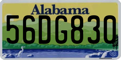 AL license plate 56DG830
