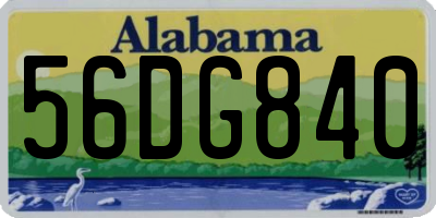 AL license plate 56DG840