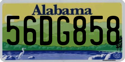 AL license plate 56DG858