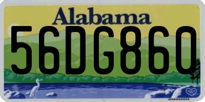 AL license plate 56DG860