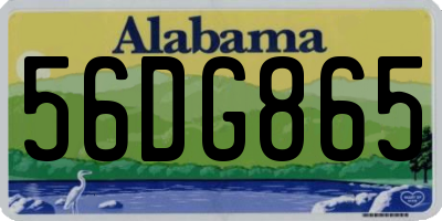 AL license plate 56DG865