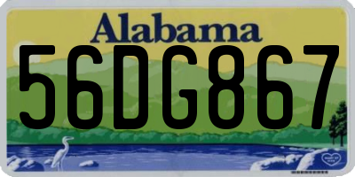 AL license plate 56DG867