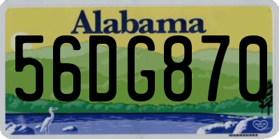 AL license plate 56DG870