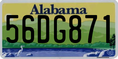 AL license plate 56DG871