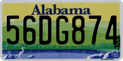 AL license plate 56DG874