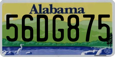 AL license plate 56DG875