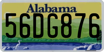 AL license plate 56DG876