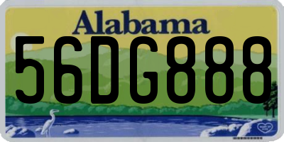 AL license plate 56DG888