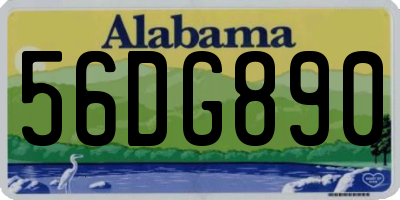 AL license plate 56DG890