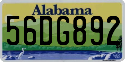 AL license plate 56DG892