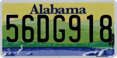 AL license plate 56DG918