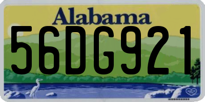 AL license plate 56DG921