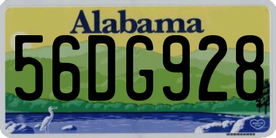 AL license plate 56DG928