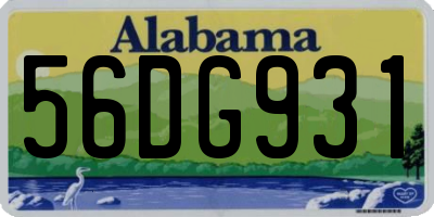 AL license plate 56DG931