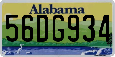 AL license plate 56DG934