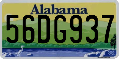 AL license plate 56DG937