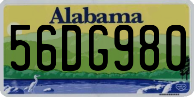 AL license plate 56DG980