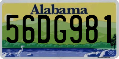 AL license plate 56DG981