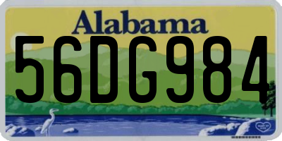 AL license plate 56DG984