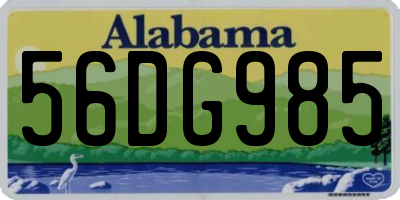 AL license plate 56DG985